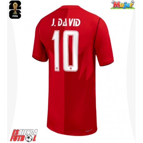 Canadá Jonathan David #10 Primera Equipación Mujer Mundial 2026 Manga Corta